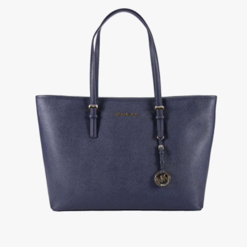 🔥Michael Kors Jet Set Navy Blue Shoulder Bag in Saffiano Leather